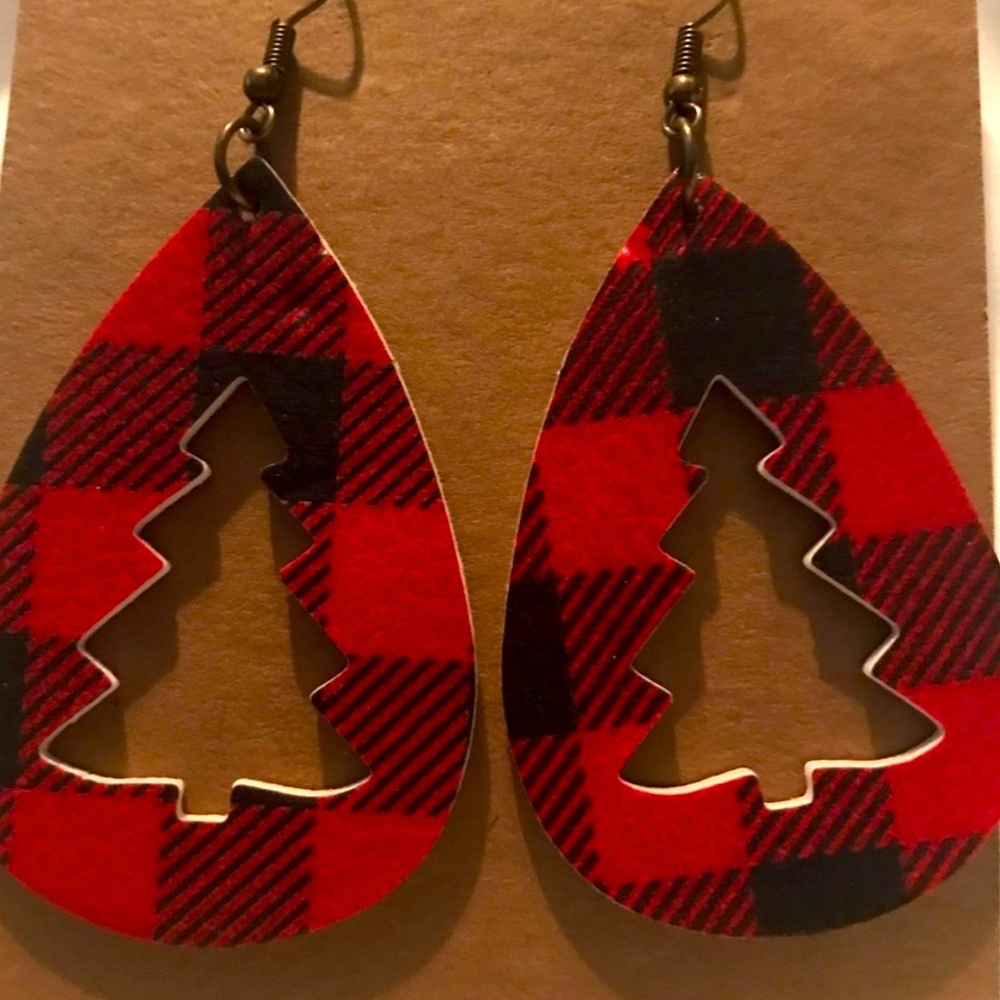 Leather Tear Drop Earrings